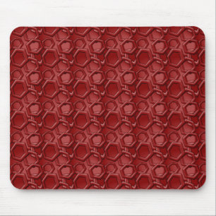 Red Hexagons Mousepad