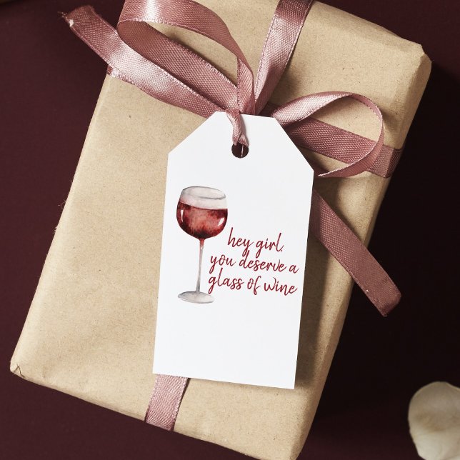 Red Hey Girl You Deserve A Glass Of Wine Quote Geschenkanhänger (Von Creator hochgeladen)