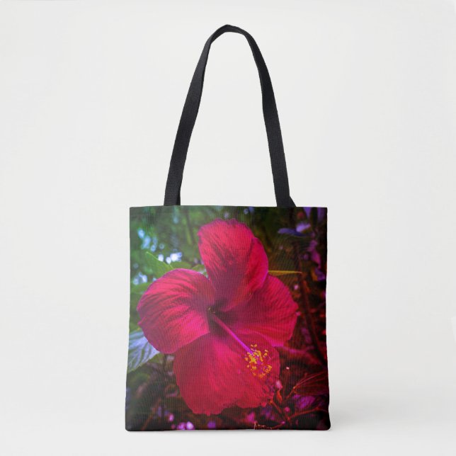 "Red Hibiscus" Tote Bag (Devant)