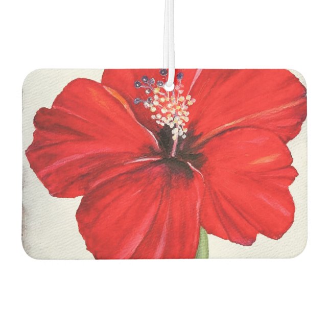 Red Hibiskus Air Freshener Autolufterfrischer (Vorderseite)