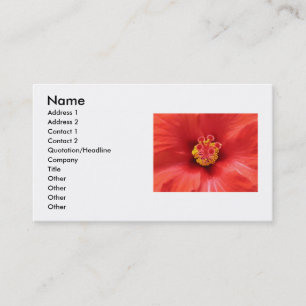 Red Hibiskus Business Card Visitenkarte