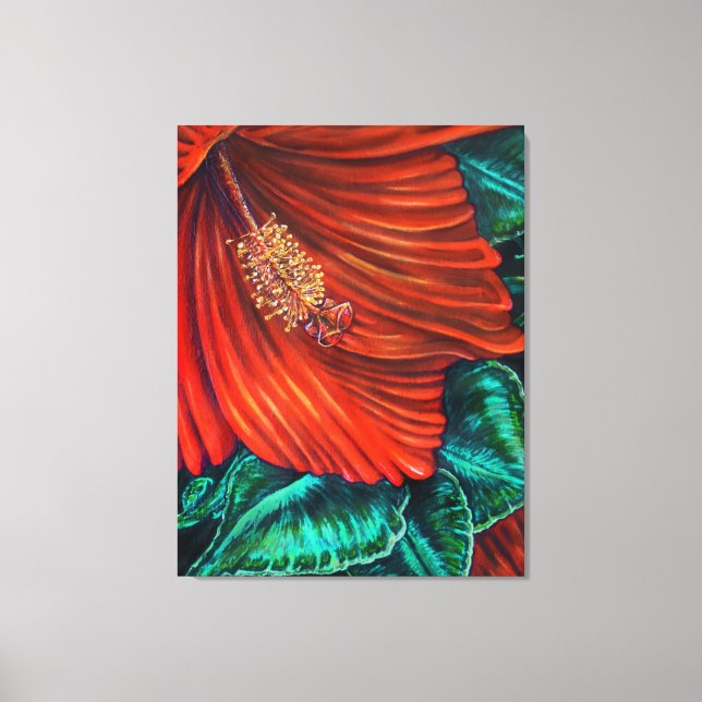 Red Hibiskus - Canvas Print Leinwanddruck (Vorderseite)
