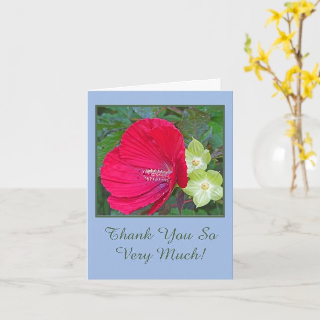 RED HIBISKUS/FLORAL/"VIELEN DANK" KARTE (Gelbe Blume)