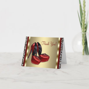 Red High Heel Chaussure Merci Cartes