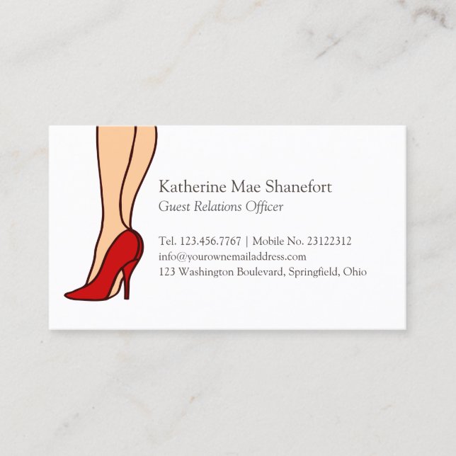 Red High Heels Stiletto Fashion Visitenkarte (Vorderseite)