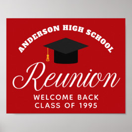Red High School Wiedersehen Custom Alumni Willkomm Poster