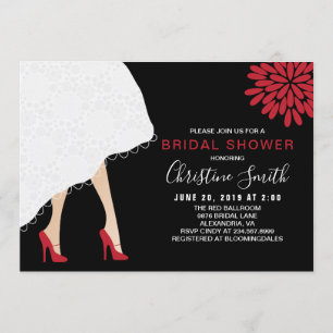 Red High talon Chaussures Bridal Douche Invitation