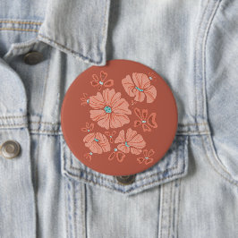 Red Hippie Abstrakte Blume Power Button