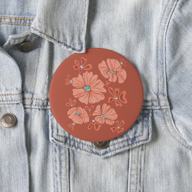 Red Hippie Abstrakte Blume Power Button (Beispiel)