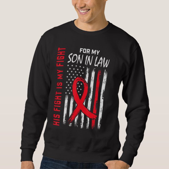 Red His Fight Son In Law Heart Disease Awareness F Sweatshirt (Vorderseite)