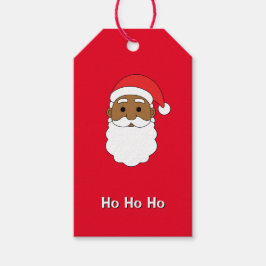 Red Ho Ho Ho African American Santa Claus Family Geschenkanhänger