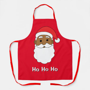 Red Ho Ho Ho African American Santa Claus Family Schürze
