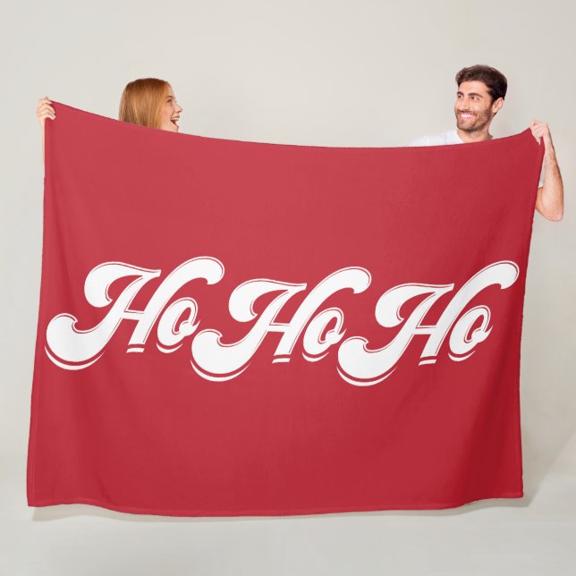 Red Ho Ho Ho Christmas Fleece Blanket (Beispiel)