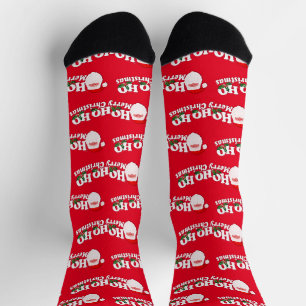 Red ho ho ho ho santa Weihnachten Socken