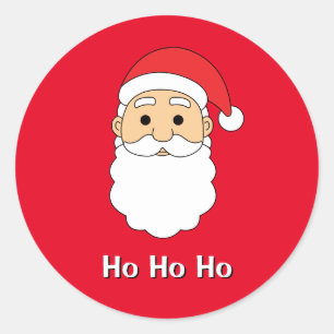 Red Ho Ho Ho Santa Claus Frohe Weihnachtsfamilie Runder Aufkleber
