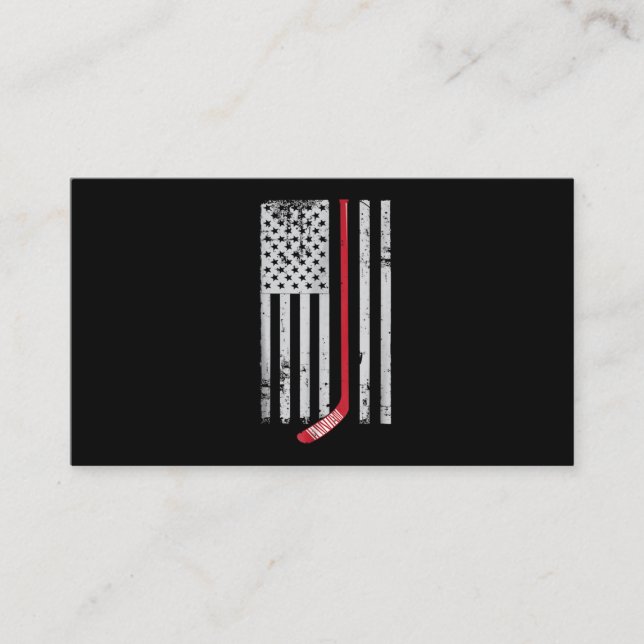 Red Hockey Stick American Flag USA Hockey Visitenkarte (Vorderseite)