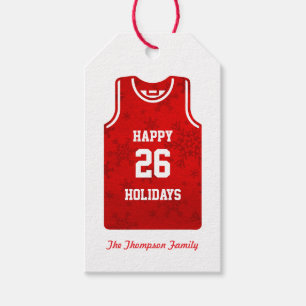 Red Holiday Basketball Snowflake Geschenkanhänger