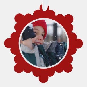 Red Holiday Border Ornament Karte