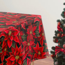 Red Holiday Christmas Poinsettia Pattern