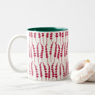 Red Holiday Fern Print Café Mug