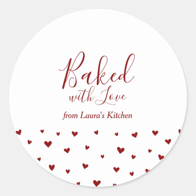 Red Holiday Niedlich Hearts Backed with Liebe Pack Runder Aufkleber (Vorderseite)