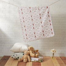Red Holiday Print Velveteen Blanket