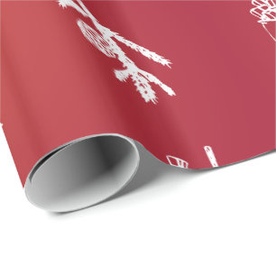 Red Holiday Snowflakes Frohe Weihnachten Geschenkpapier