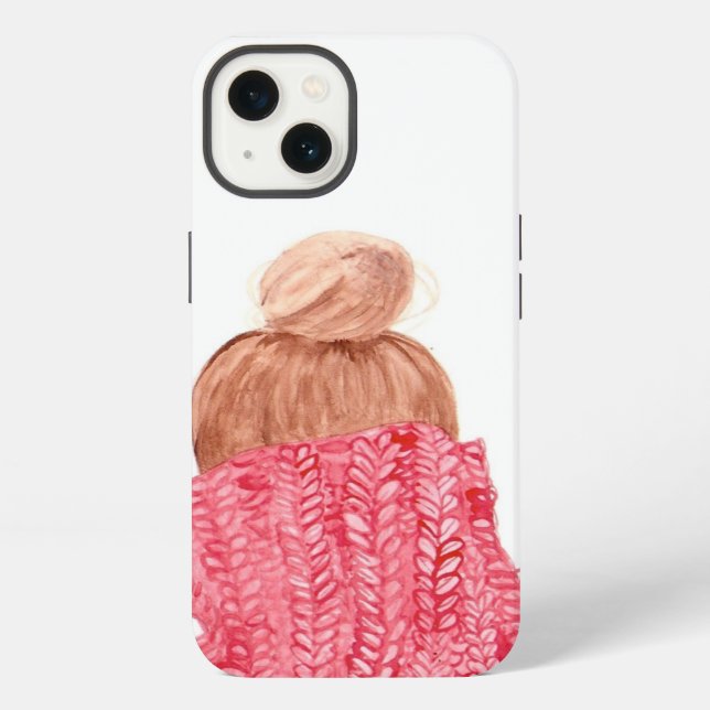 Red Holiday/Winter Sweater iPhone Case Hülle (Rückseite)