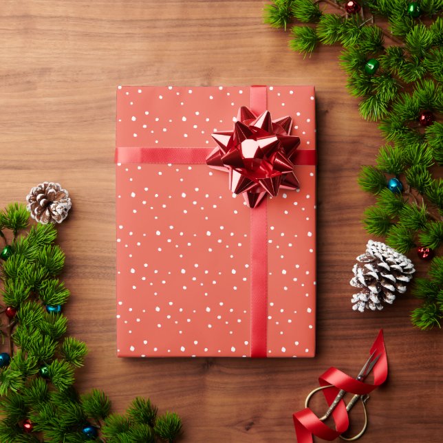 Red Holiday Wrapping Paper für das Schneepatter Geschenkpapier (Feiertagsgeschenk)