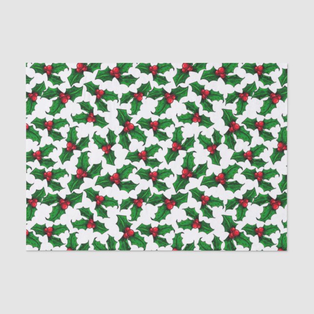 Red Holly Berries Seidenpapier (Vorderseite)