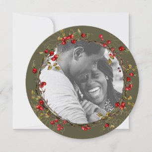 Red Holly Berry Wreath Foto Weihnachten