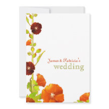 Red Hollyhocks Elegant Wedding