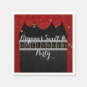 Red HOLLYWOOD Gardinen & Gold Party Custom Serviette