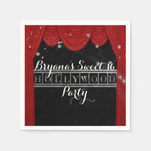 Red HOLLYWOOD Gardinen & Silver Party Custom Serviette