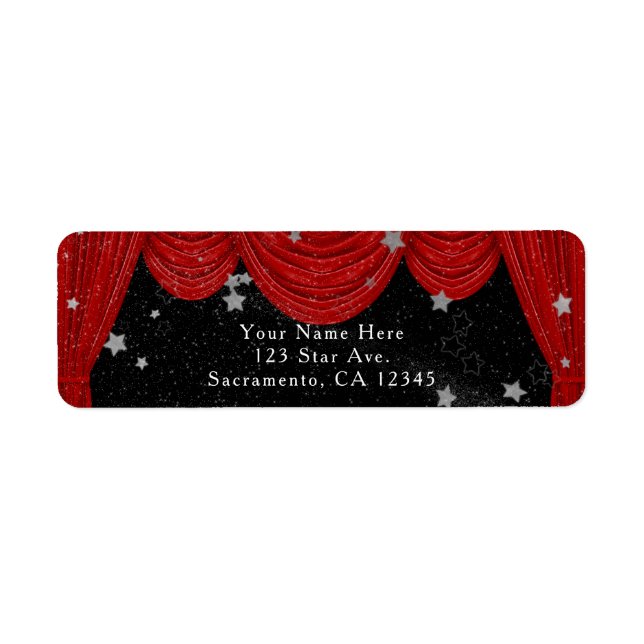 Red HOLLYWOOD Gardinen & Silver Party Einladung (Vorne)