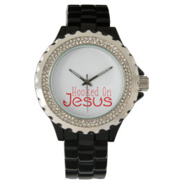 Red Hookon auf Jesus Black Kristall Watch Armbanduhr