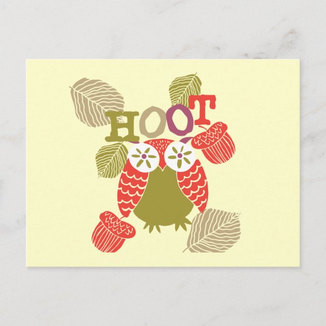 Red Hoot Owl Postkarte (Vorderseite)