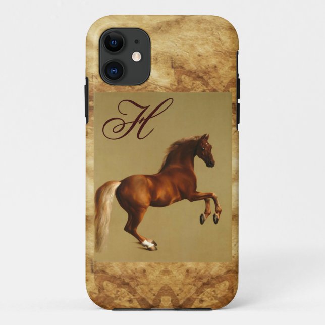 RED HORSE Parchment Monogram Case-Mate iPhone Hülle (Rückseite)