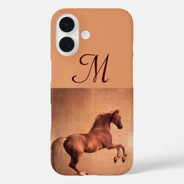 RED HORSE Parchment Monogram iPhone 16 Hülle (Rückseite)