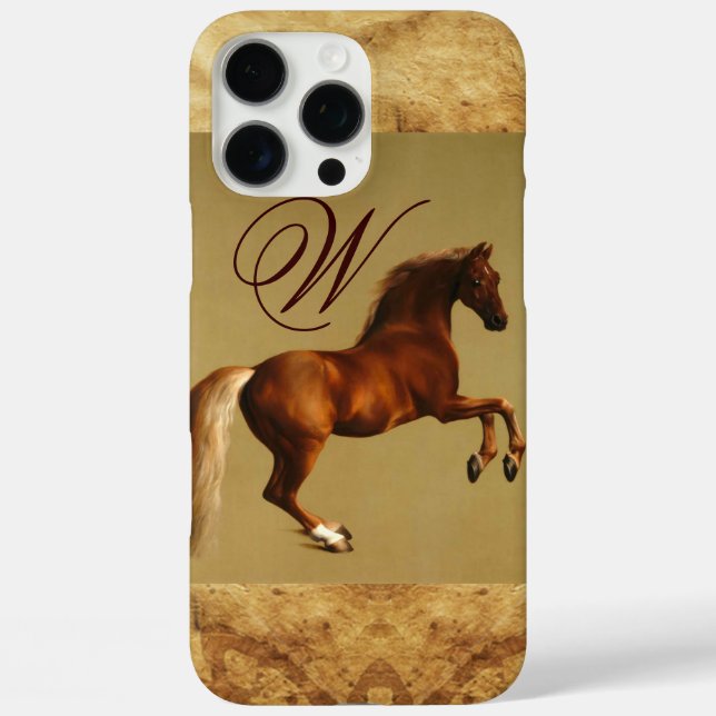 RED HORSE Parchment Monogram iPhone 16 Pro Max Hülle (Rückseite)