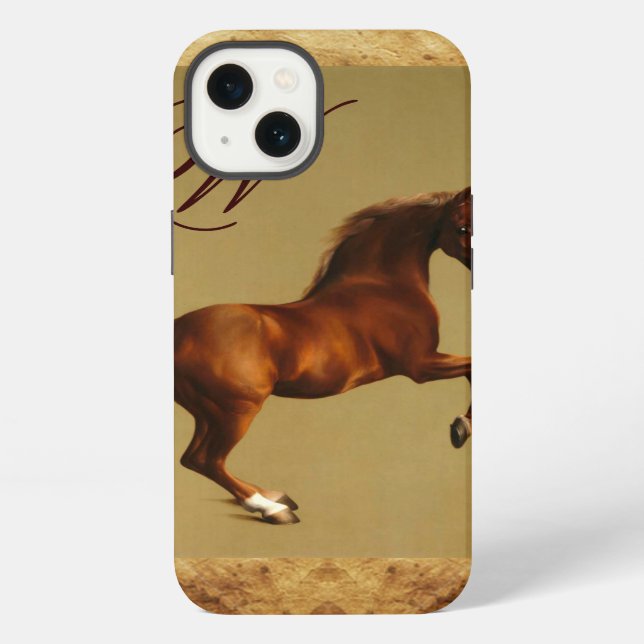 RED HORSE Parchment Monogram iPhone Hülle (Rückseite)