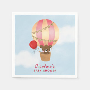 Red Hot Air Ballon Girl Babydusche Serviette