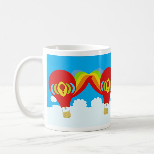 Red Hot Air Balloons Niedliche Fun Muster Kaffeetasse (Links)