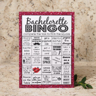 Red Hot Bachelorette Bingo, Party Game, Challenge Einladung