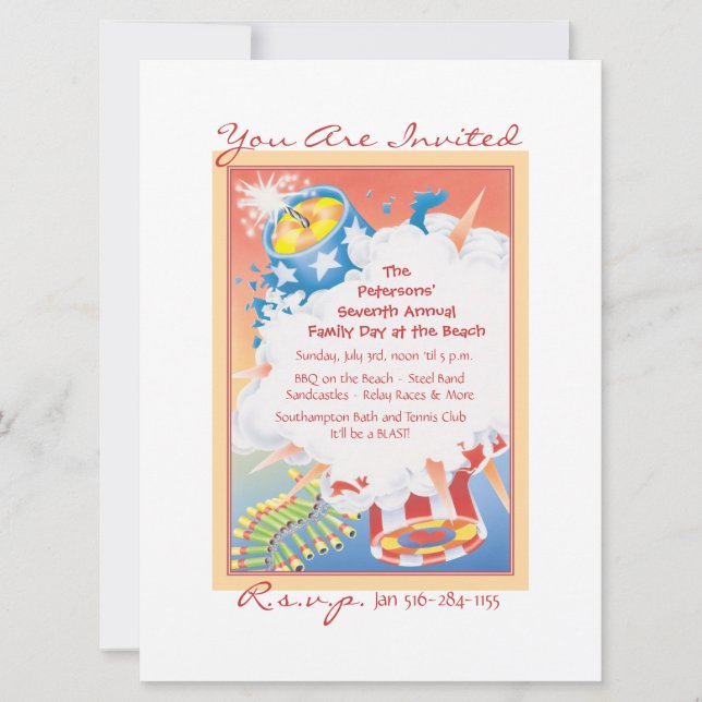 Red Hot & Blue Einladung (Vorderseite)