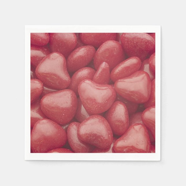 Red Hot Candy Heary Paper Napkins Serviette (Vorderseite)