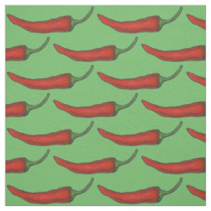 Red Hot Cayenne Chili Paprikaschoten Pepper Fabric Stoff