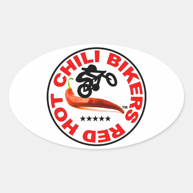 Red Hot Chili Biker Ovaler Aufkleber (Vorderseite)