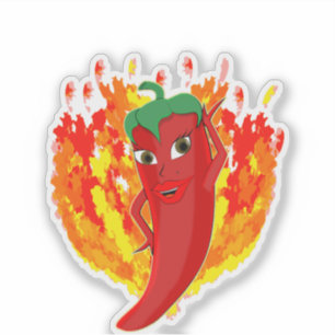 Red Hot Chili Pepper Diva Aufkleber
