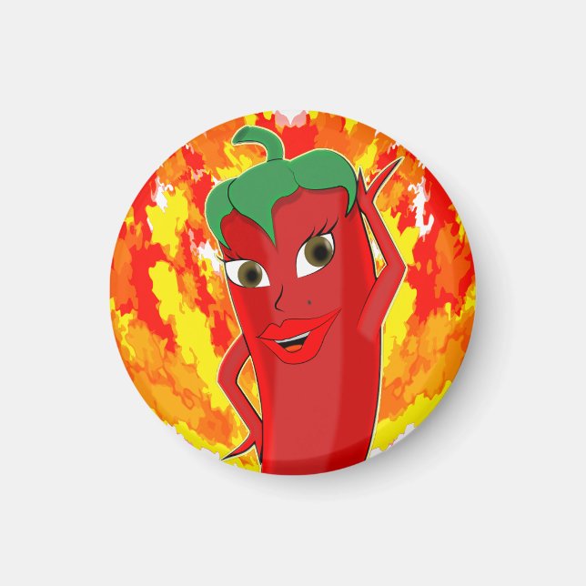 Red Hot Chili Pepper Diva Magnet (Vorne)